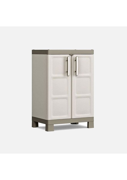 Keter Excellence Kısa 2 Raflı Plastik Dolap 65X45X97 cm Bej