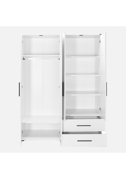 Adore White 4 Kapaklı 2 Çekmeceli Gardırop-Mat Beyaz modelleri