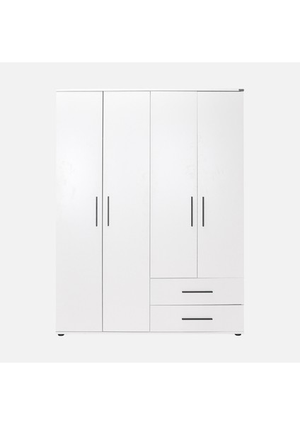 Adore White 4 Kapaklı 2 Çekmeceli Gardırop-Mat Beyaz fırsatları