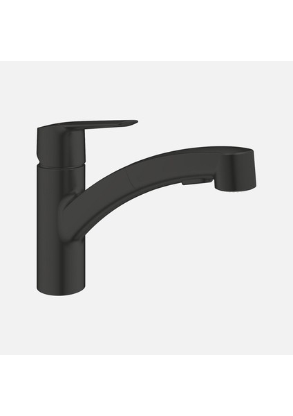 Grohe Start Siyah Spiralli Yatık Borulu Eviye Bataryası
