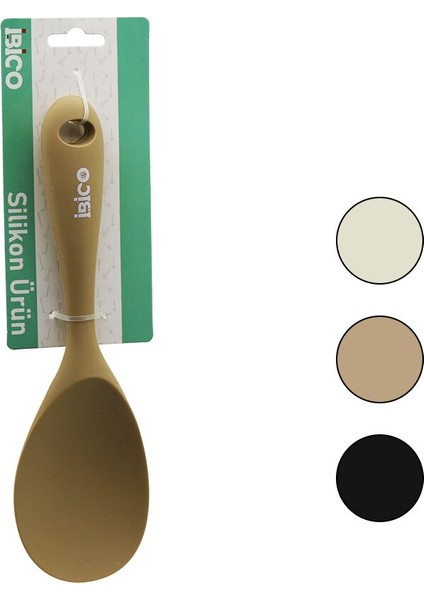 Store Silikon - Renkli Pilav Servis Kaşık 22CM