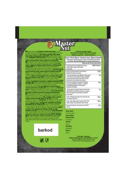 Master Nut Kabuklu Antep Fıstığı 140 G