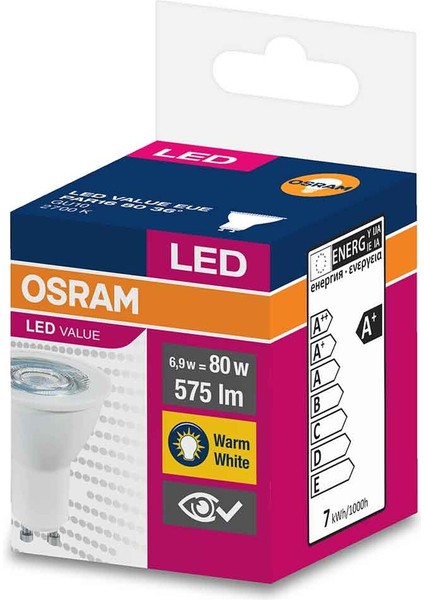 Osram PAR16 6.9 W Sarı Spot GU10 Duy LED Ampul
