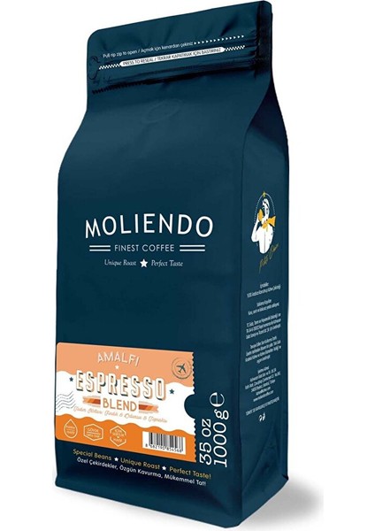 Amalfi Espresso Blend Çekirdek Kahve 1000 G