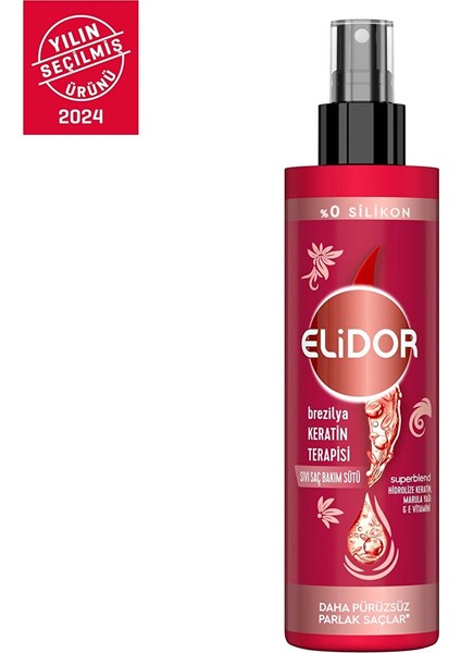 Sıvı Saç Bakım Sütü Brezilya Keratin Terapisi Hidrolize Keratin Marula Yağı E Vitamini 200 ml