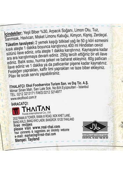 Yeşil Köri Ezmesi 400 G fiyatları