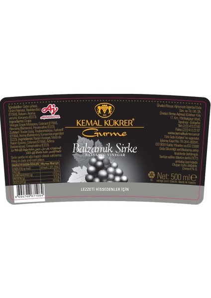 Balzamik Sirke Cam 500 ml fiyatları