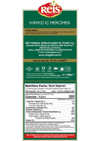 Kırmızı Mercimek 1 kg fiyatları