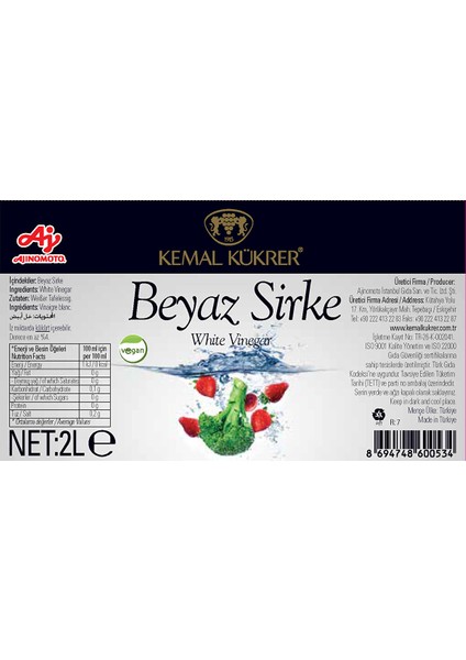 Beyaz Sirke 2 L