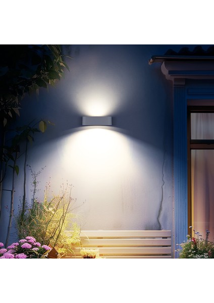Solar LED Kare Aplik Beyaz
