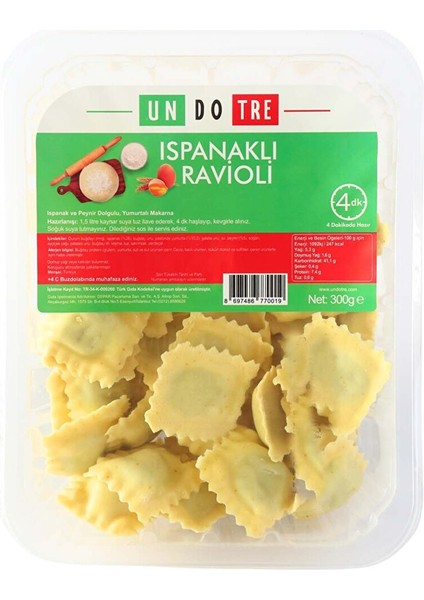Un Do Tre Ricotto Peynir-Ispanak Ravioli 300 gr