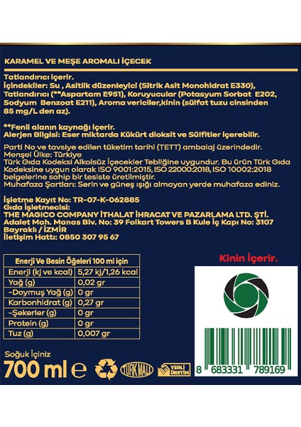Eldritch Elixir Karamel ve Meşe Aromalı Içecek 70 ml