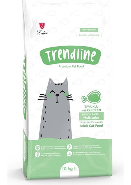 Renkli Taneli Yetişkin Kedi Maması 10 kg