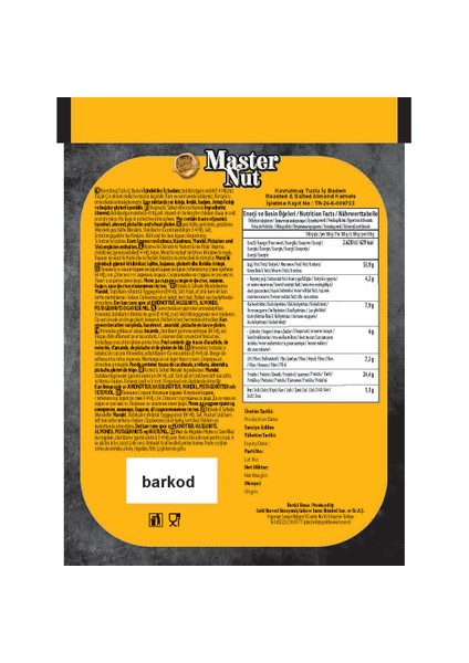 Master Nut Kavrulmuş Iç Tatlı Badem Tuzlu 135 gr