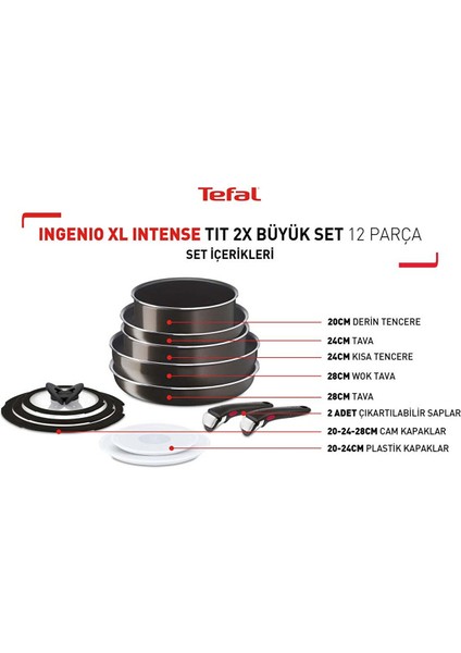 Ingenio Xl Intense 2x Büyük Set 12 Parça Tencere Seti