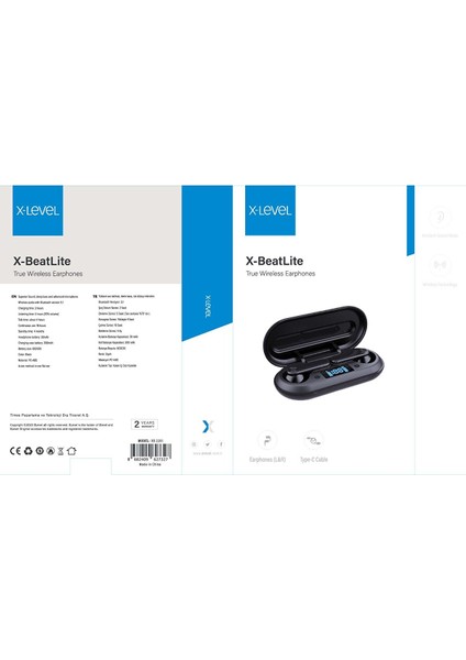 XB2201 X-Beatlite Kablosuz Bluetooth LCD Tws Kulaklık Siyah