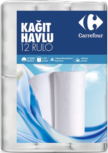 Çift Katlı Kağıt Havlu 12'li