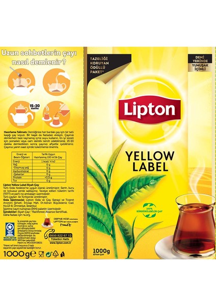 Yellow Label Dökme Siyah Çay 1000 gr