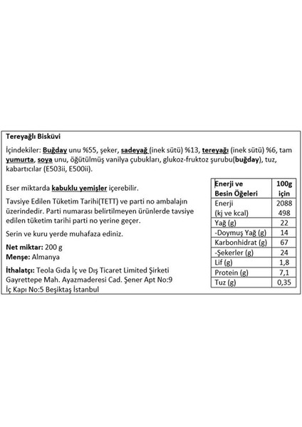 Copppenrath Tereyağlı Bisküvi 200 G