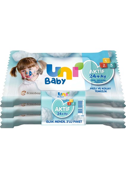 baby Aktif Cep Mendil 3X15'LI