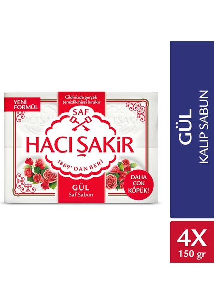 Gül Saf Kalıp Sabun 4X150 gr