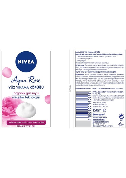 Aqua Rose Yüz Yıkama Köpüğü 150 ml