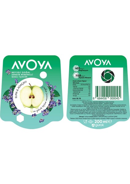 Meyveli Elma&adaçayı Maden Suyu 6X200 ml fiyatları