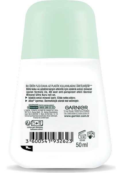 Garnier Ultra Kuru Roll-On Deodorant fiyatları