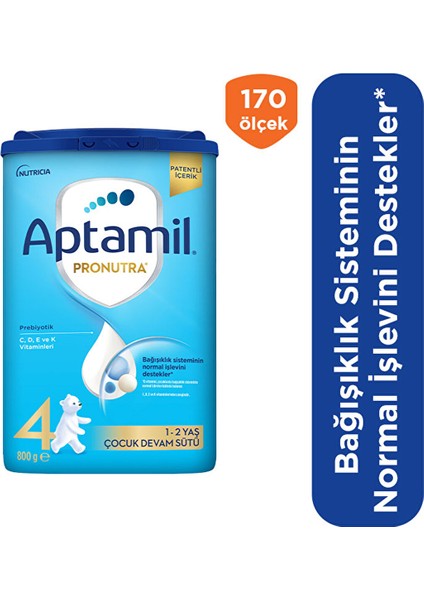4 Çocuk Devam Sütü 800 gr 1 Yaş + Akıllı Kutu