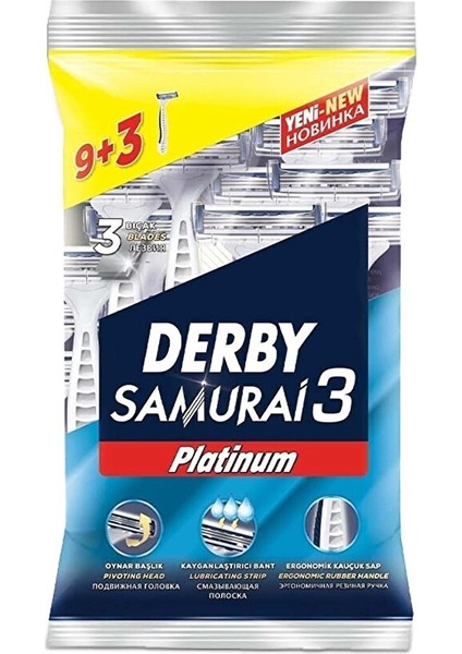 Samurai 3 Platinum 9+3 Tıraş Bıçağı Poşet