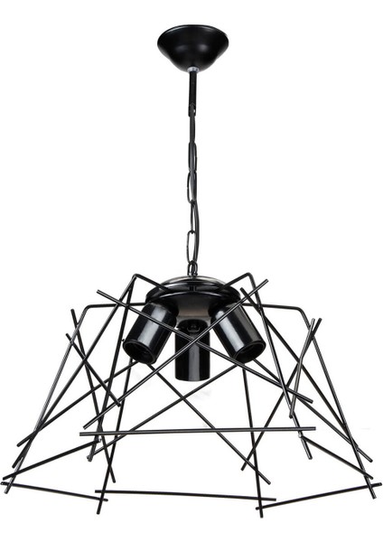 Modelight Tena Metal Üçgen - Prizma Tekli Modern Sarkıt Siyah