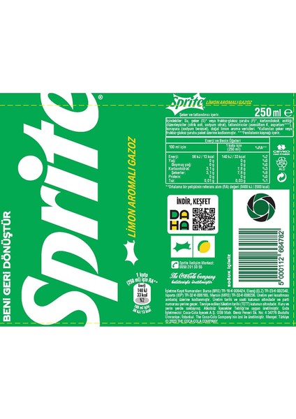 Limon Aromalı Gazoz Kutu 250 ml