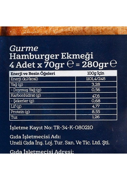 Gurme Hamburger Ekmeği 4'lü