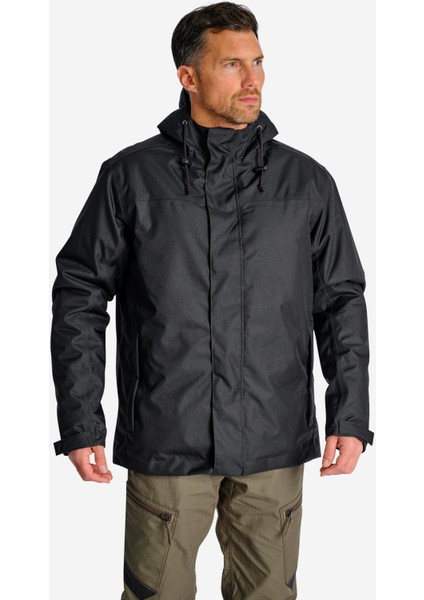 Erkek Su Geçirmez Kışlık Mont -10 °c - Siyah - Avcılık ve Doğa Gözlemi - 100