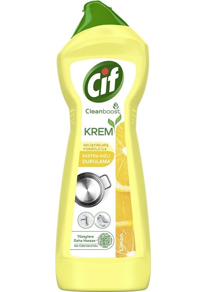 Krem Yüzey Temizleyici Limon Kokulu Yağ ve Kireç Sökücü Leke Çıkarıcı 750 ml