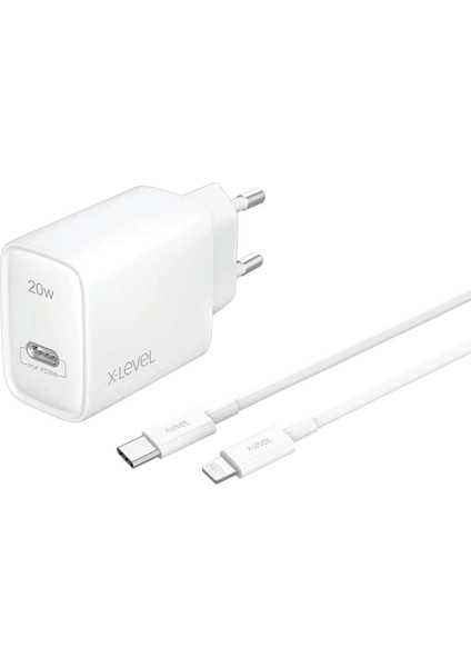 XC4010L X-Chargersmart Plus 20 W Hızlı Şarj Aleti + Lightning Kablo Beyaz
