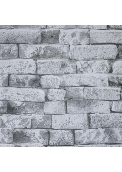 Golden 52 cm x 10 M Eski Tuğla Desenli Duvar Kağıdı Gri