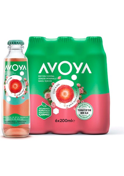 Meyveli Çilek&gül Maden Suyu 6X200 ml
