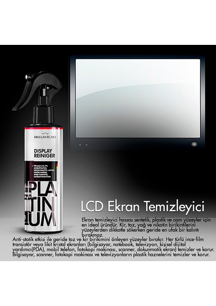 Brillantcare Platinum Display Reiniger(Lcd,tft,navigasyon) Temizleyici 200 ml