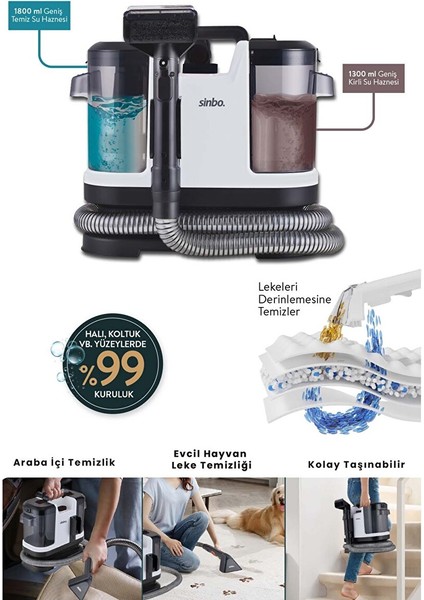 SCC-7605 Koltuk ve Halı Yıkama Makinesi