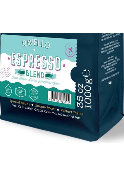 Ravello Espresso Blend Kahve 1000 G