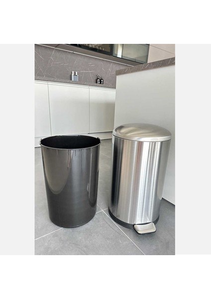 Primanova Bombe Kapaklı Çelik Çöp Kovası 30L modelleri