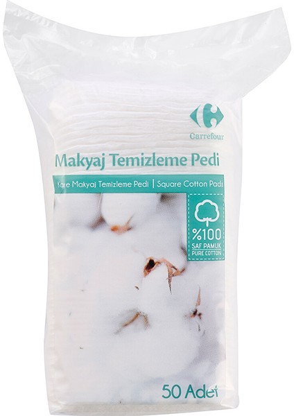 Kare Makyaj Temizleme Pamuğu 50'li