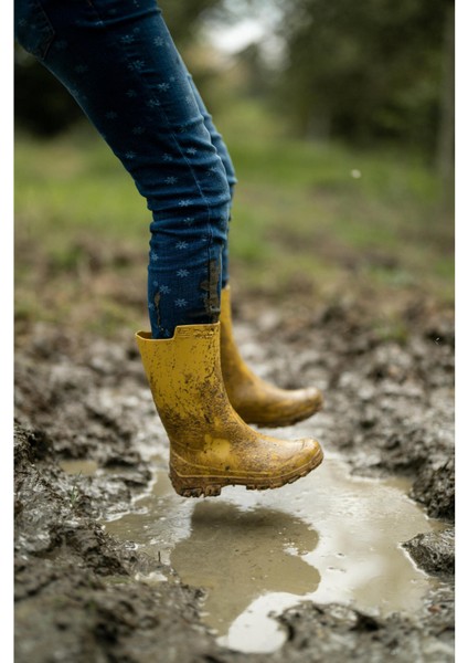 Çocuk Kısa Yağmur Çizmesi - Sarı - Avcılık ve Doğa Gözlemi - 100 fiyatları