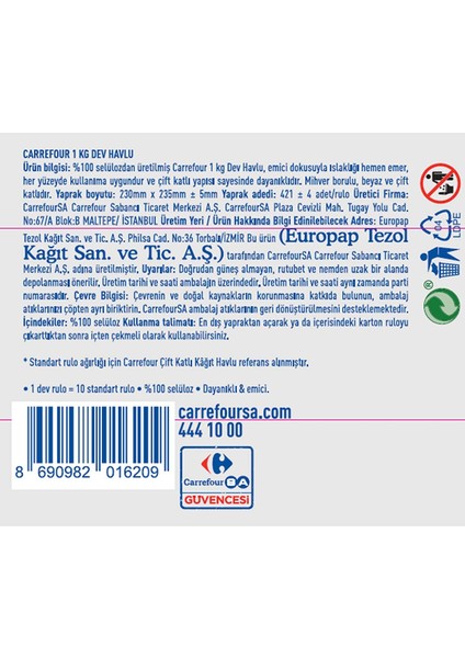 Çift Katlı Dev Havlu 1 kg
