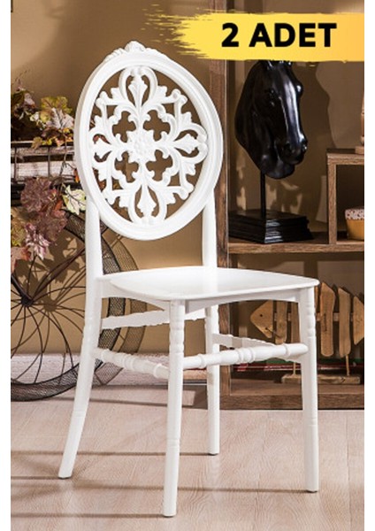 2 Adet Venüs Mat Beyaz Pratik Sandalye / Balkon-Bahçe-Mutfak