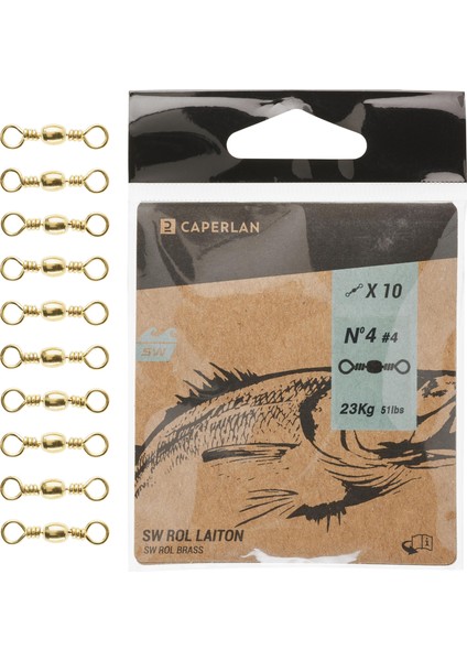Paslanmaz Fırdöndü - Balıkçılık - 10 Adet - Swivel Brass