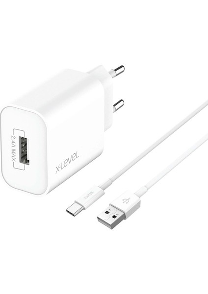 XC4001C X-Chargerc Lite 12 W Şarj Aleti + Type-C Kablo Beyaz