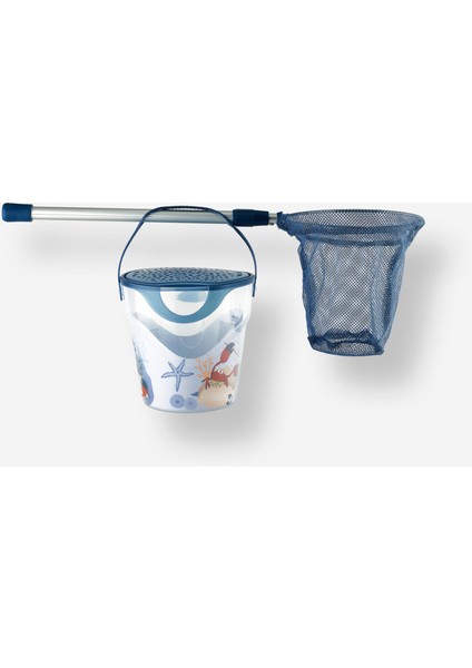 Balık Kovası ve Kepçesi Keşif Seti - Balıkçılık - 18 Cm/39 cm - Mavi