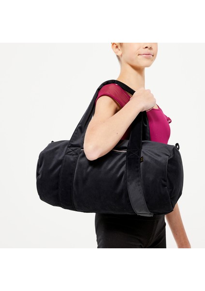 Çocuk Silindir Kadife Dans Spor Çantası - 15 L - Siyah